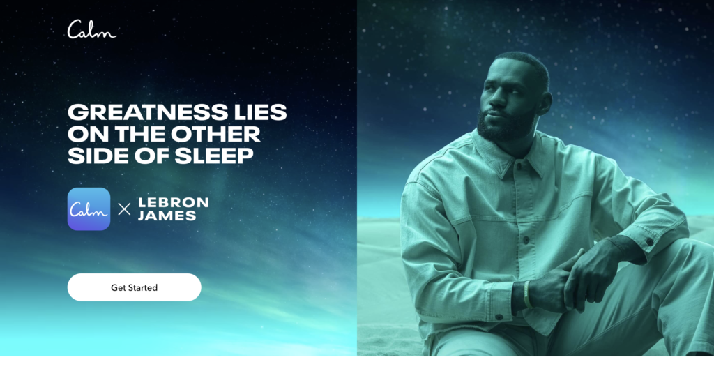 Calm influencer marketing campaign with LeBron James