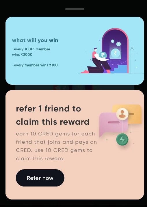 cred referral program to acquire users